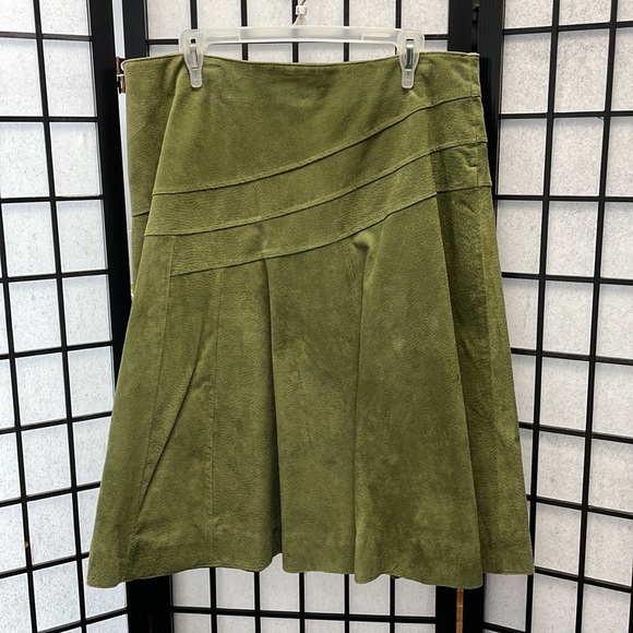 Leather Skirt, By Alice Blue, Full, Deep Green, XXL - Picture 3 of 6